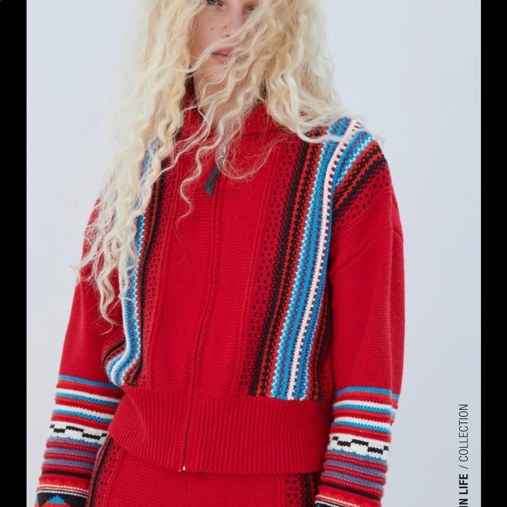 ZARA NWT KNIT JACQUARD JACKET AND SHORT